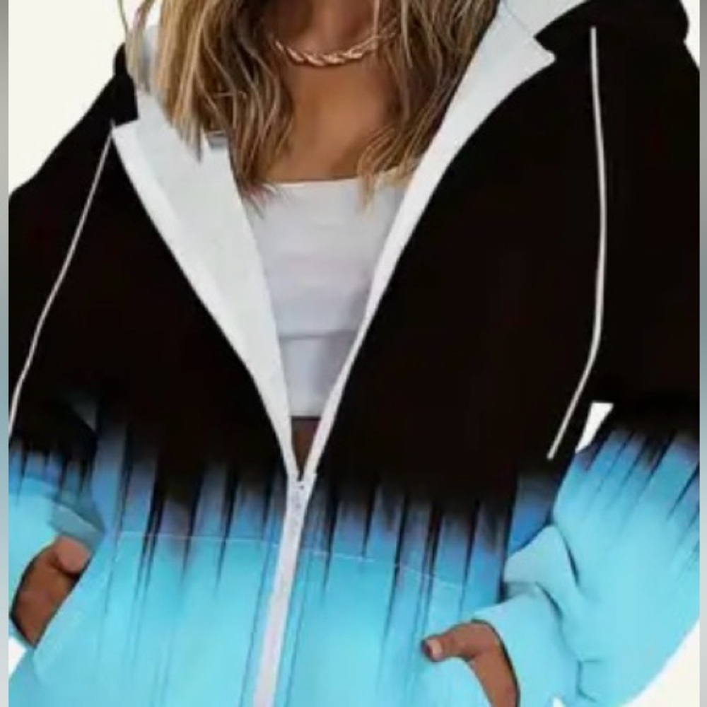 Blue and Black Ombre Hoodie
